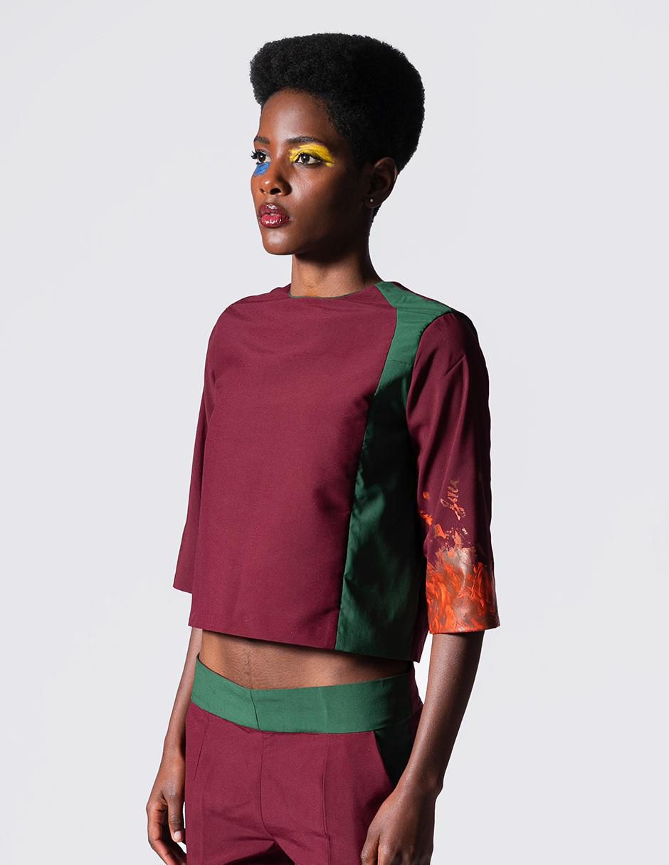 Blusa Haute ç Porter manga 3/4 para mujer 2