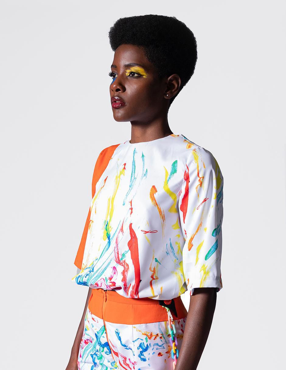 Blusa Haute ç Porter manga 3/4 para mujer 2