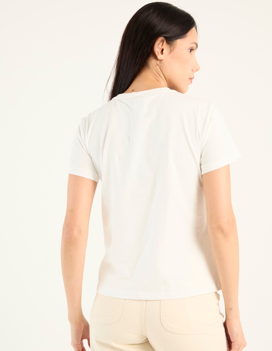 Playera manga corta cuello redondo para mujer 2