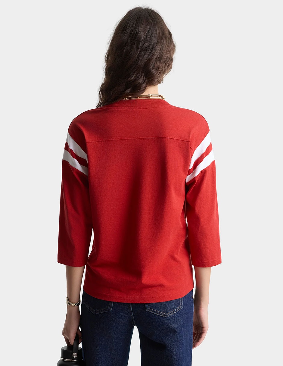 Playera manga 3/4 cuello redondo para mujer 2