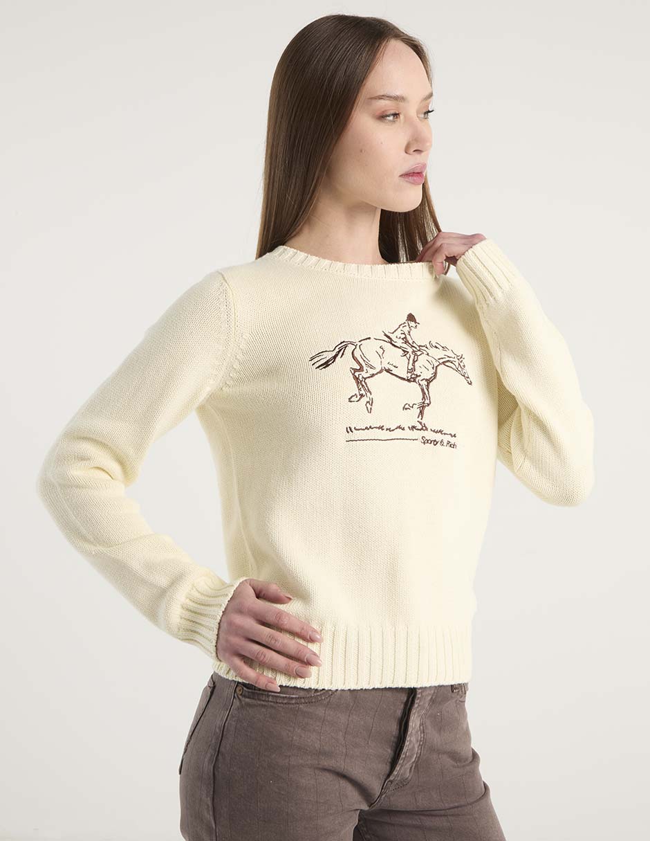 Suéter cuello redondo para mujer