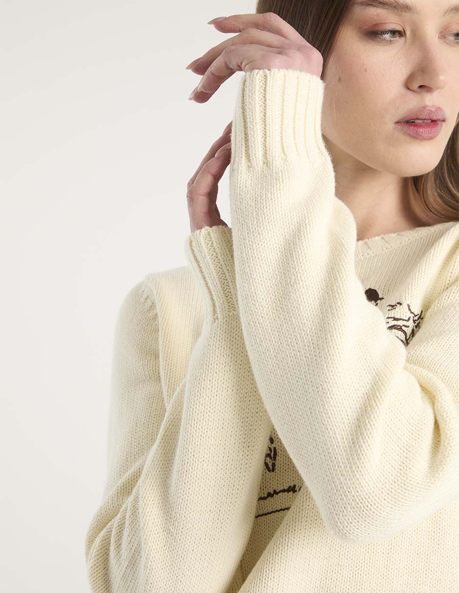 Suéter cuello redondo para mujer 4