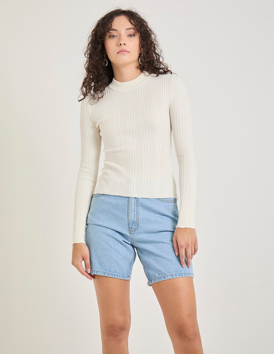Suéter cuello alto para mujer