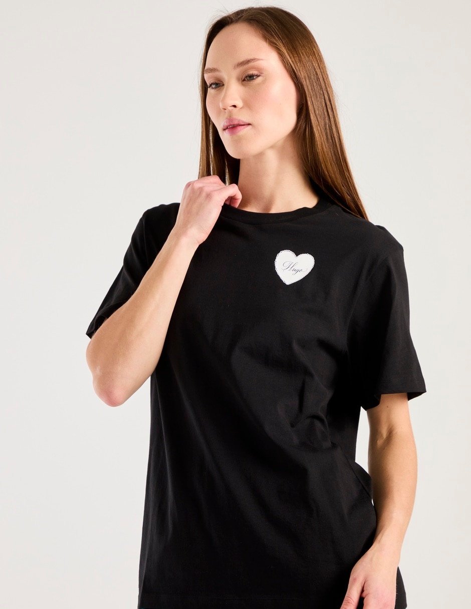 Playera manga corta cuello redondo para mujer