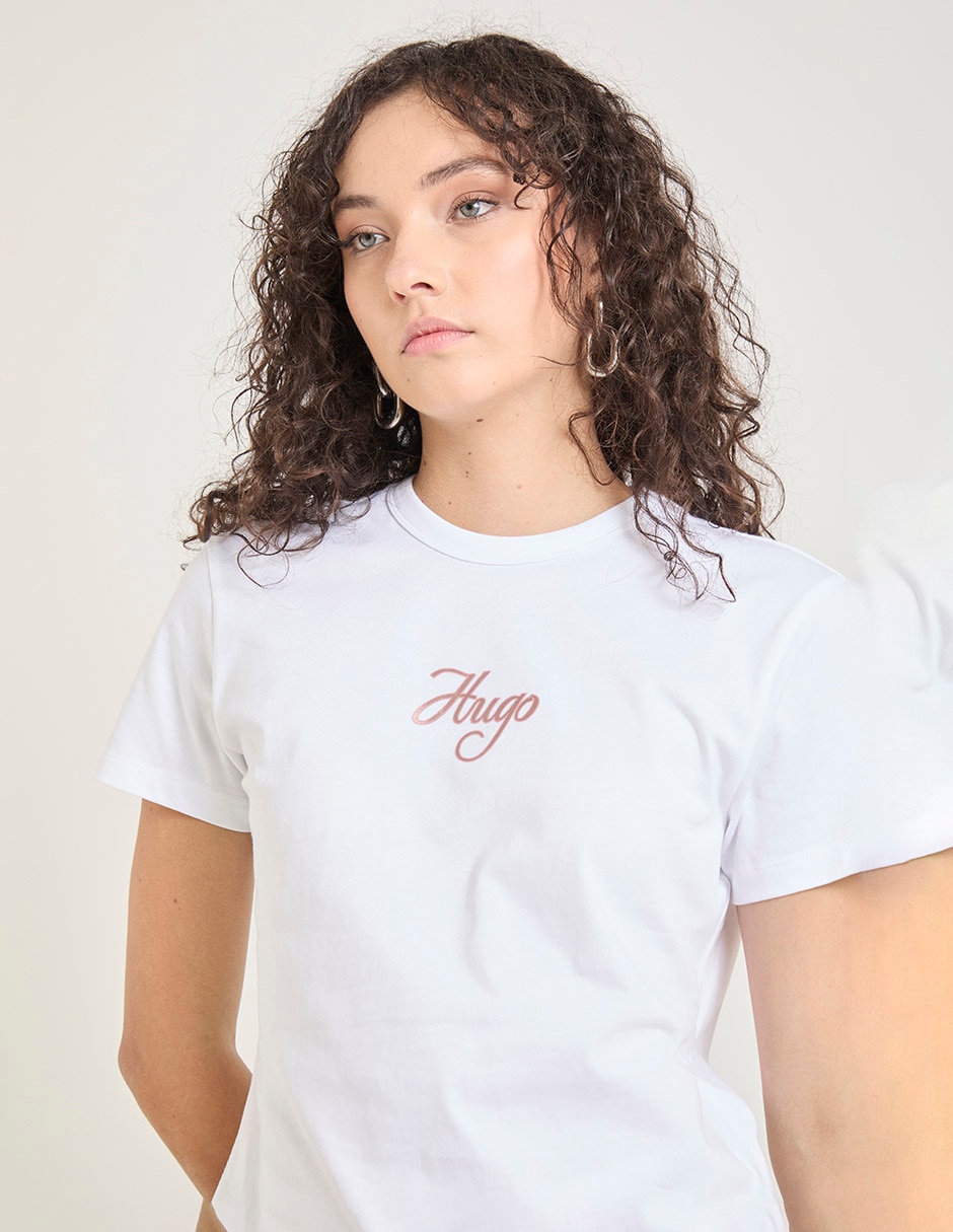 Playera manga corta cuello redondo para mujer 4