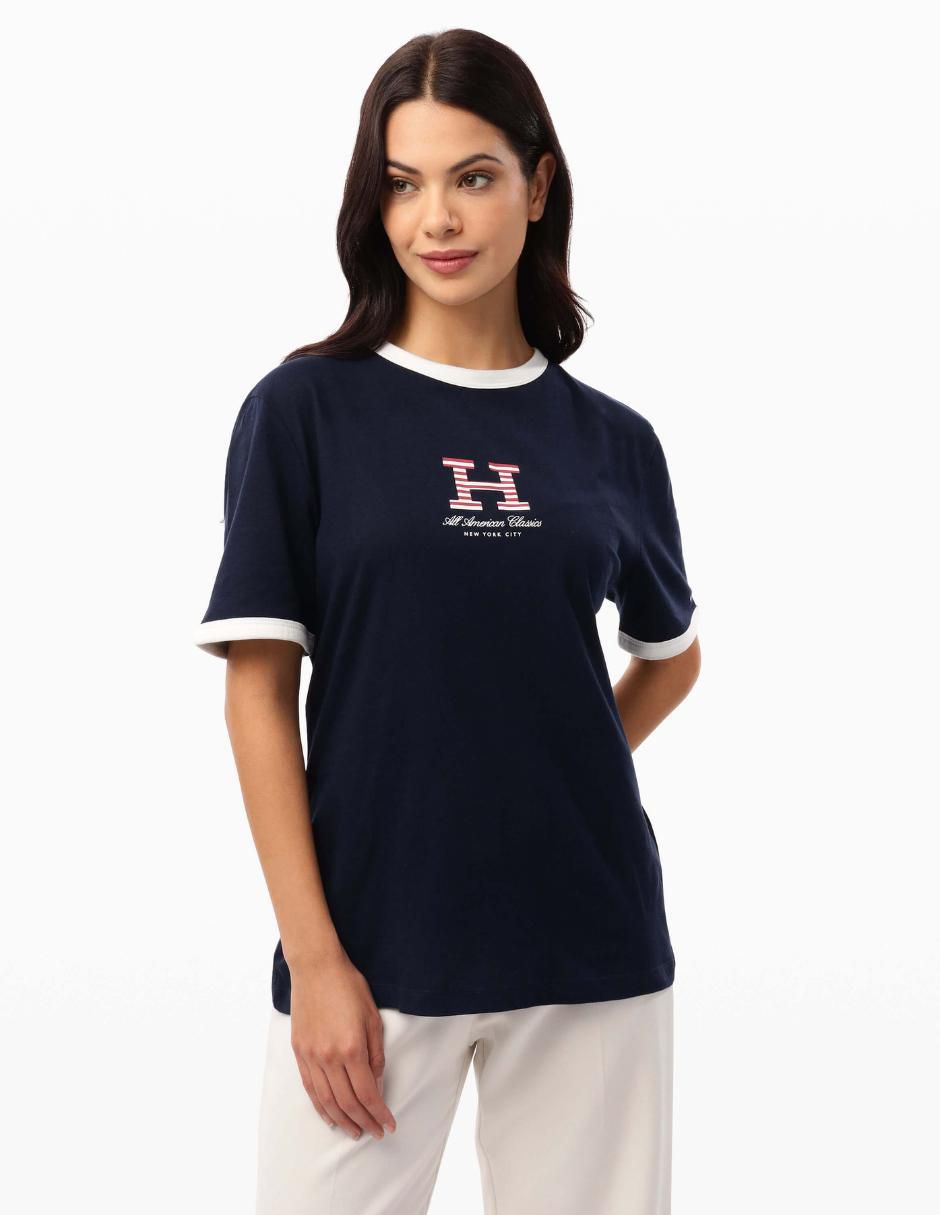 Playera manga corta Tommy Hilfiger cuello redondo para mujer
