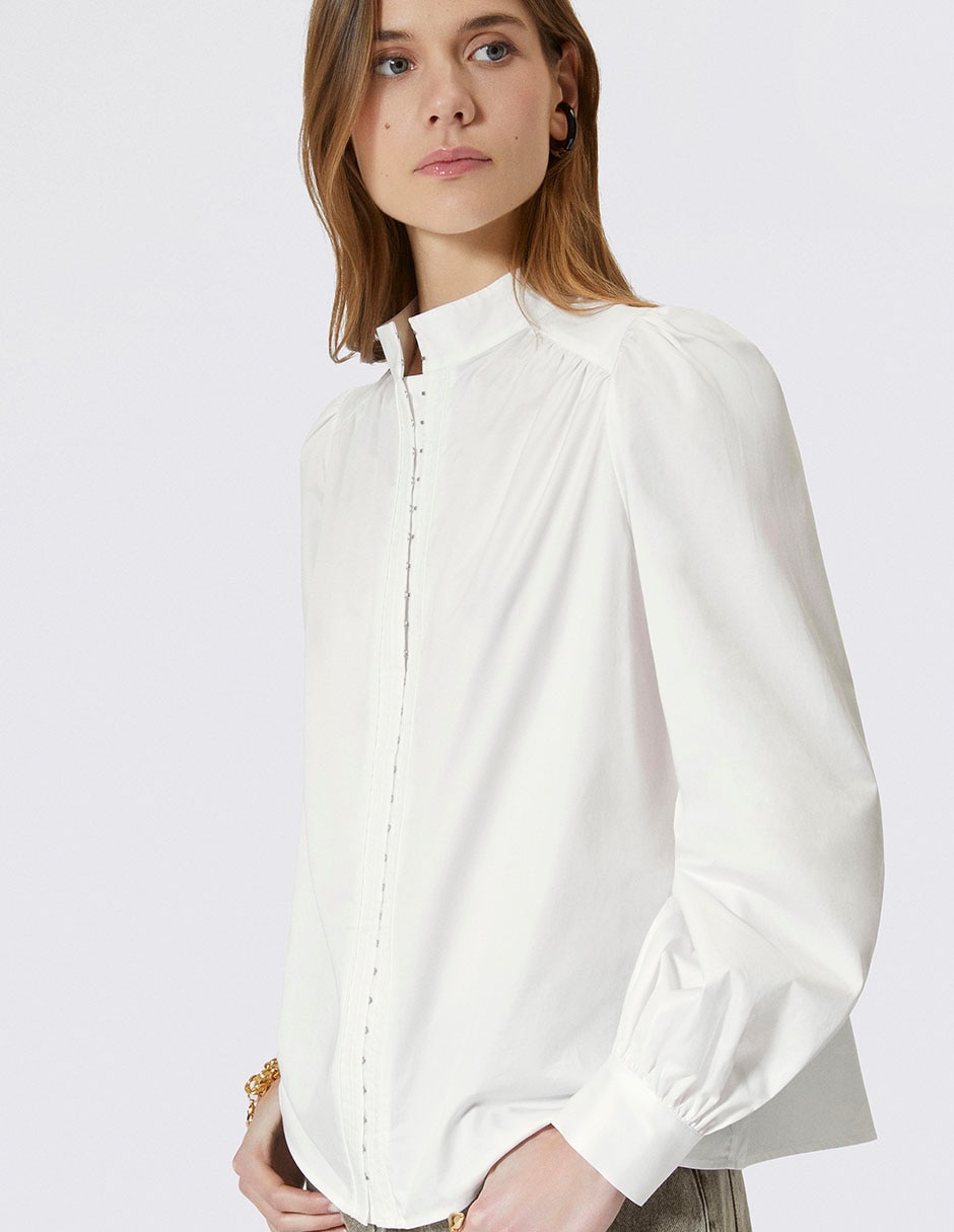 Camisa de algodón manga larga para mujer 4