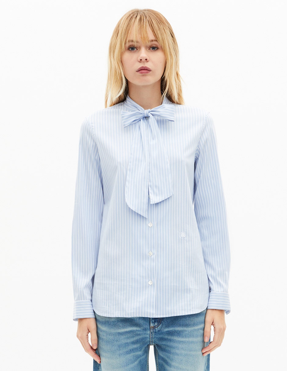 Camisa de algodón manga larga para mujer