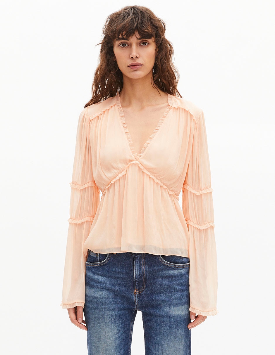 Blusa manga larga para mujer