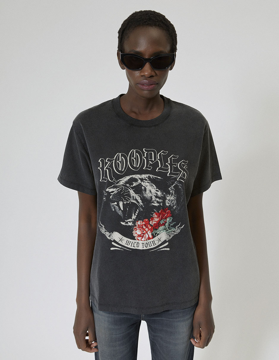 Playera manga corta cuello redondo para mujer