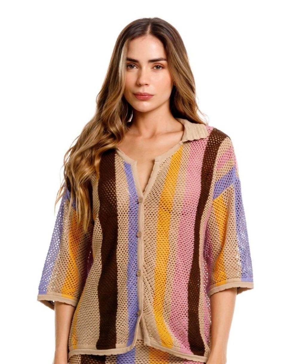 Blusa Resort 26 manga 3/4 para mujer