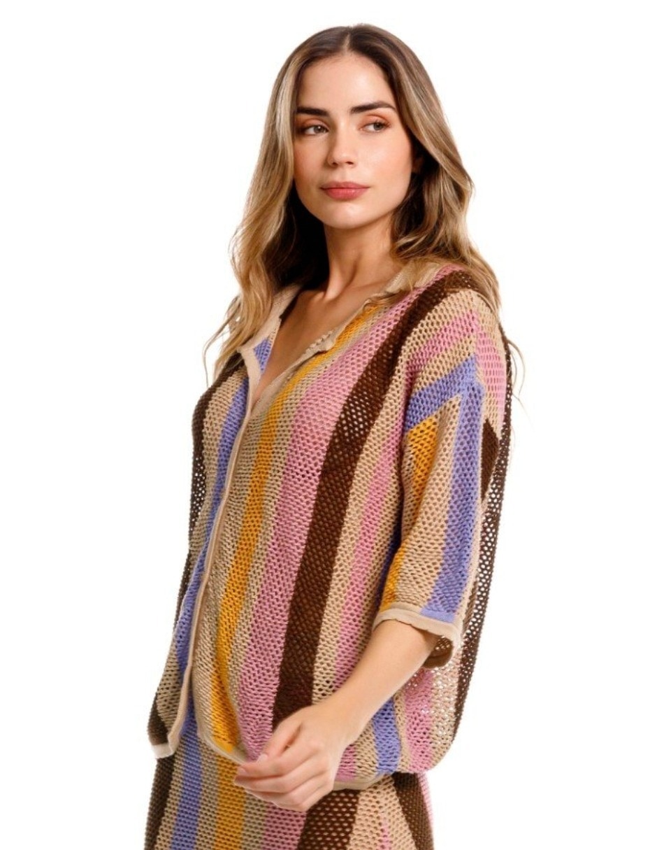 Blusa Resort 26 manga 3/4 para mujer 2