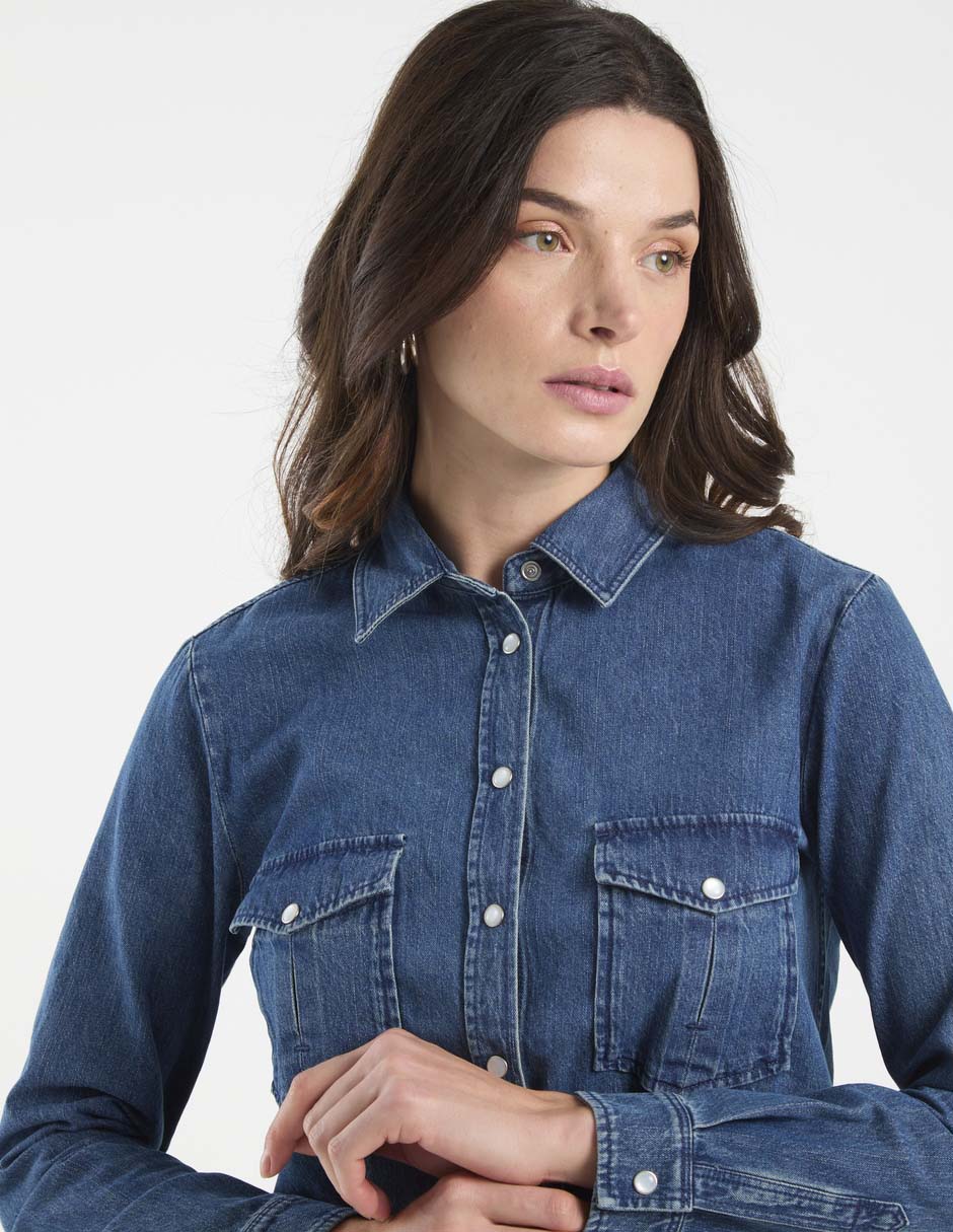 Camisa de algodón manga larga para mujer 4