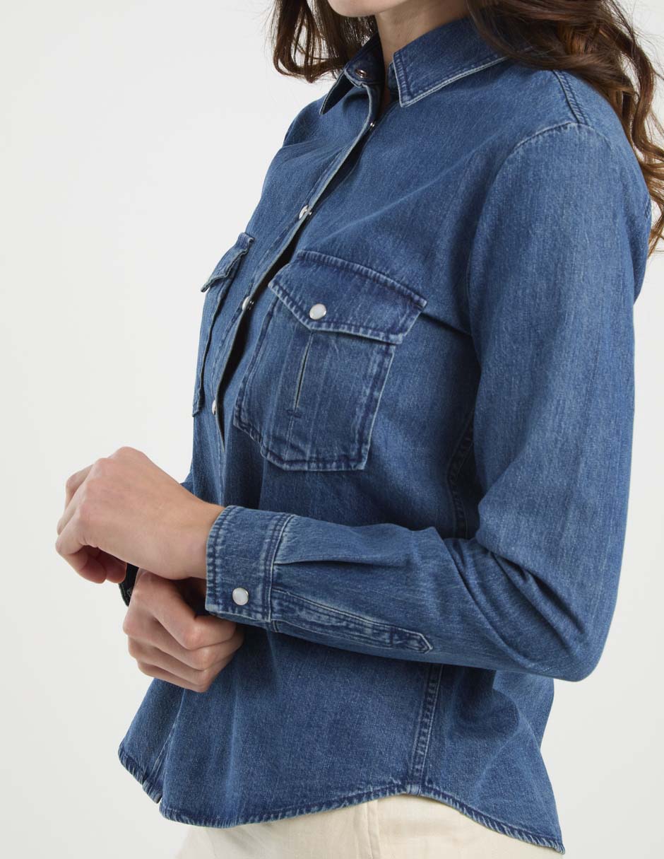 Camisa de algodón manga larga para mujer 5