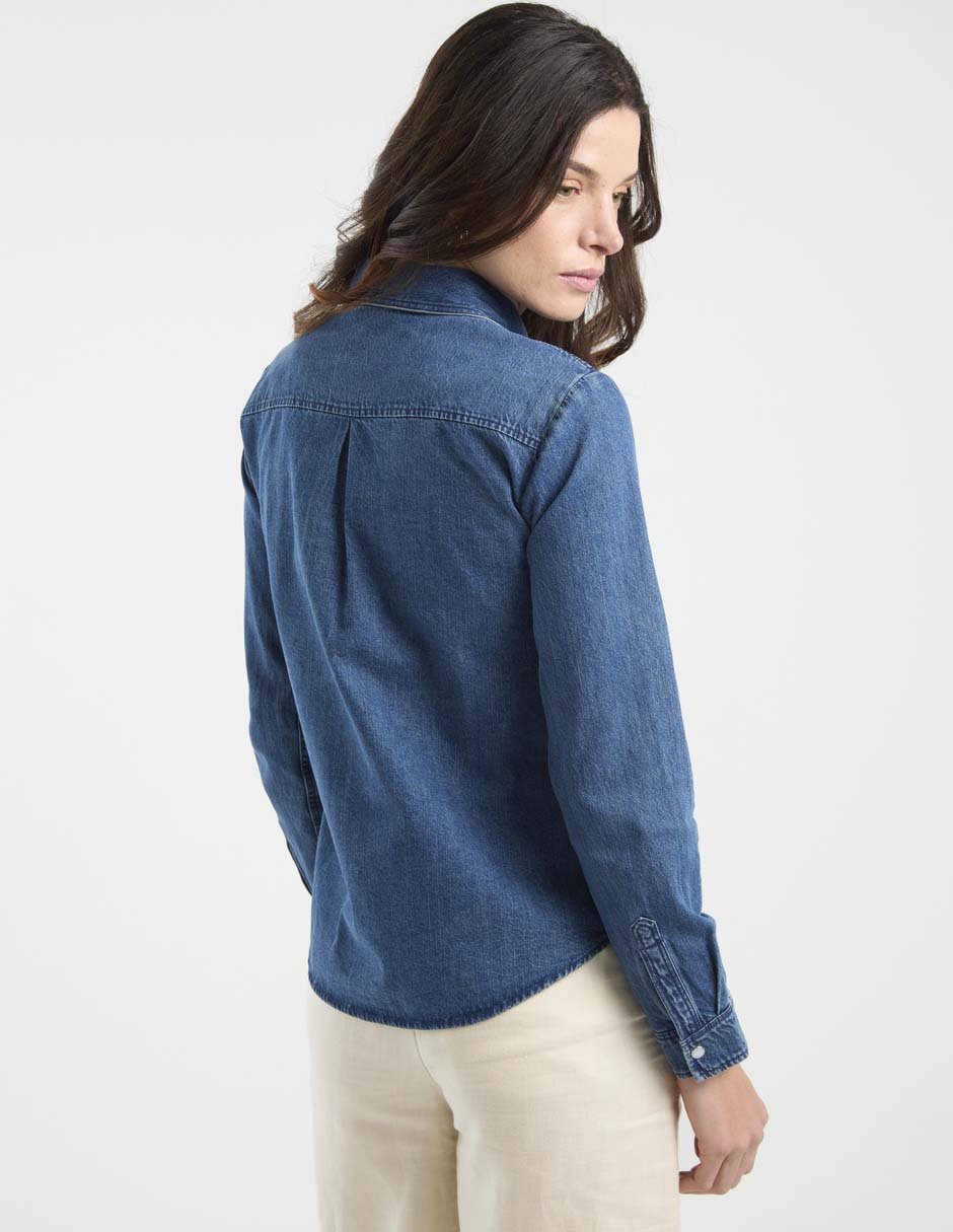 Camisa de algodón manga larga para mujer 6