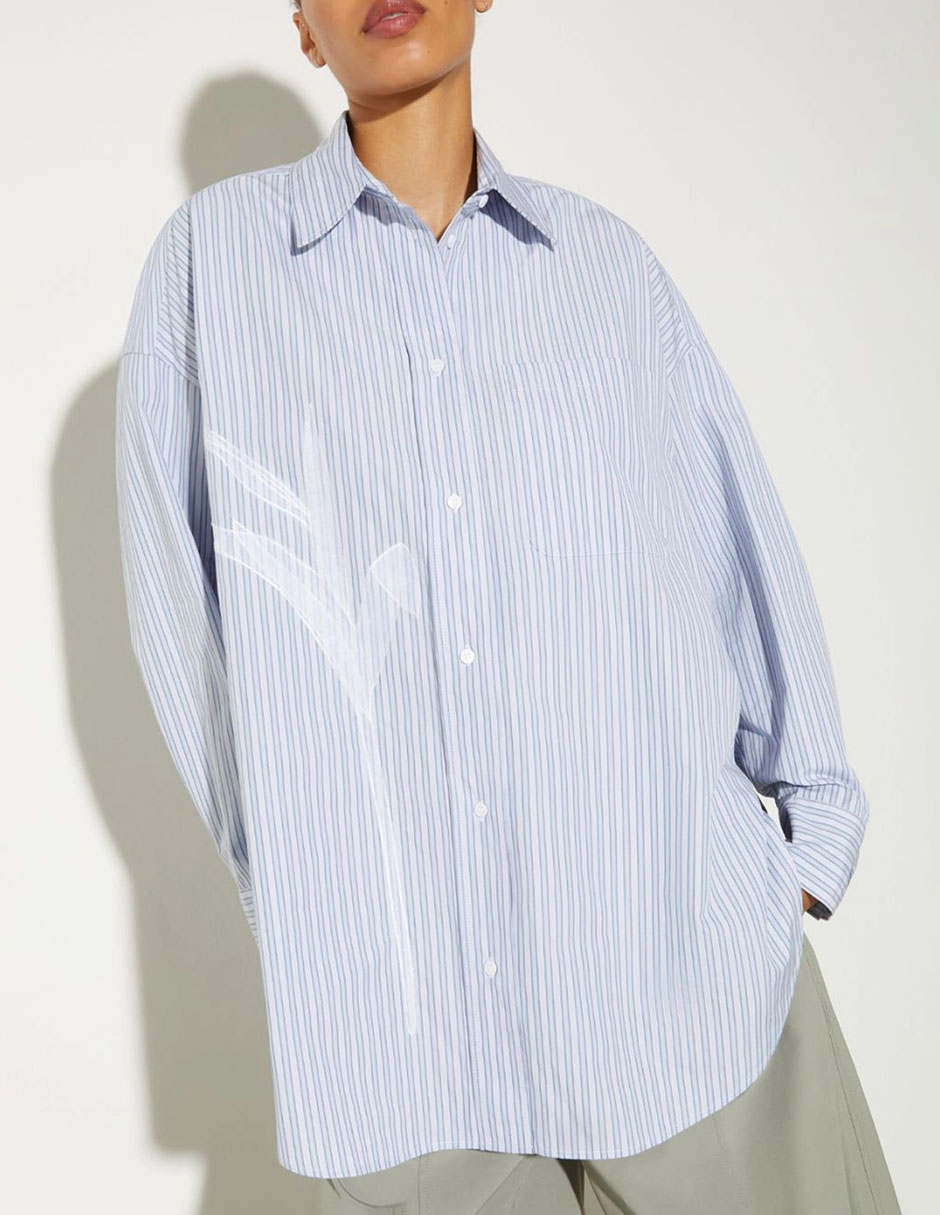 Camisa de algodón manga larga para mujer