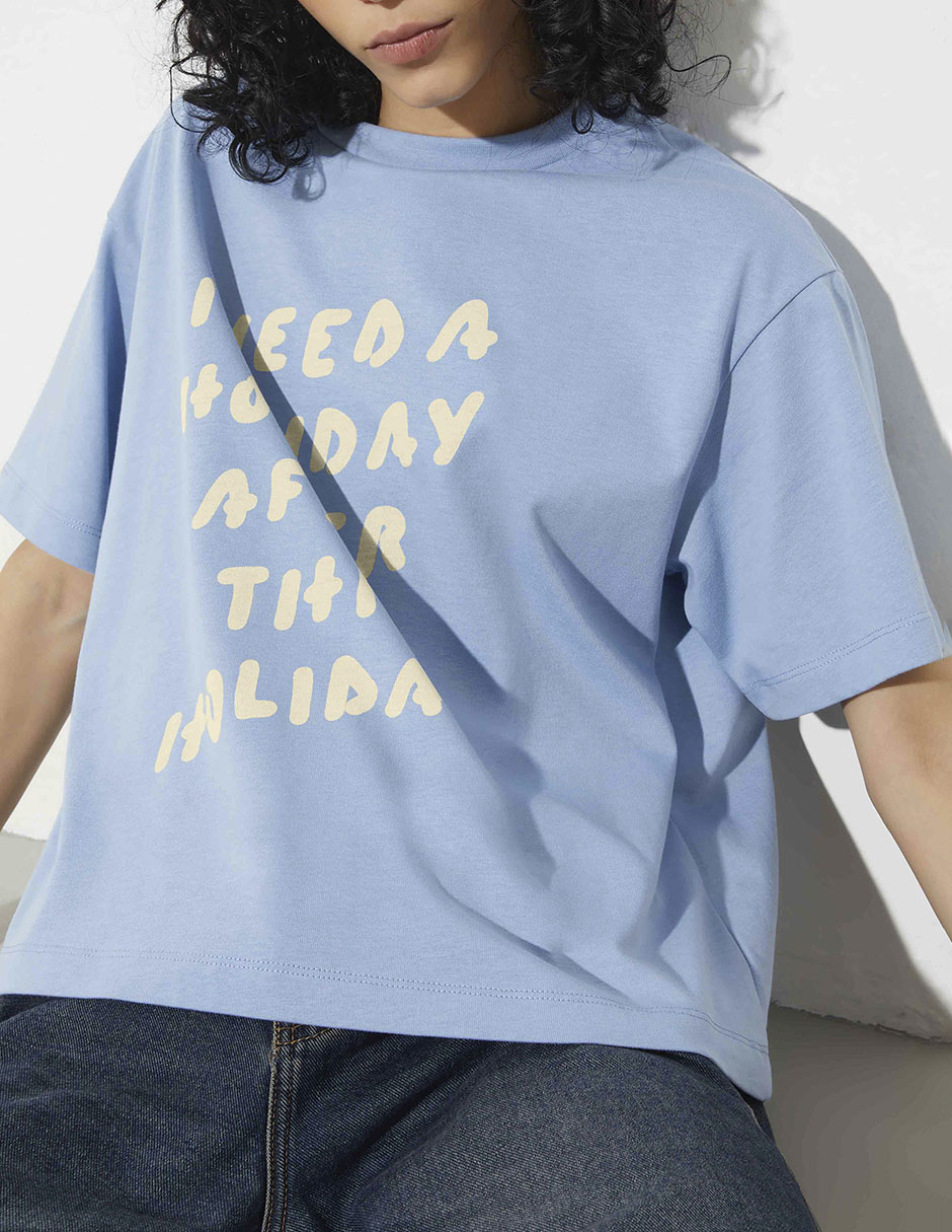 Playera manga corta Max& cuello redondo para mujer