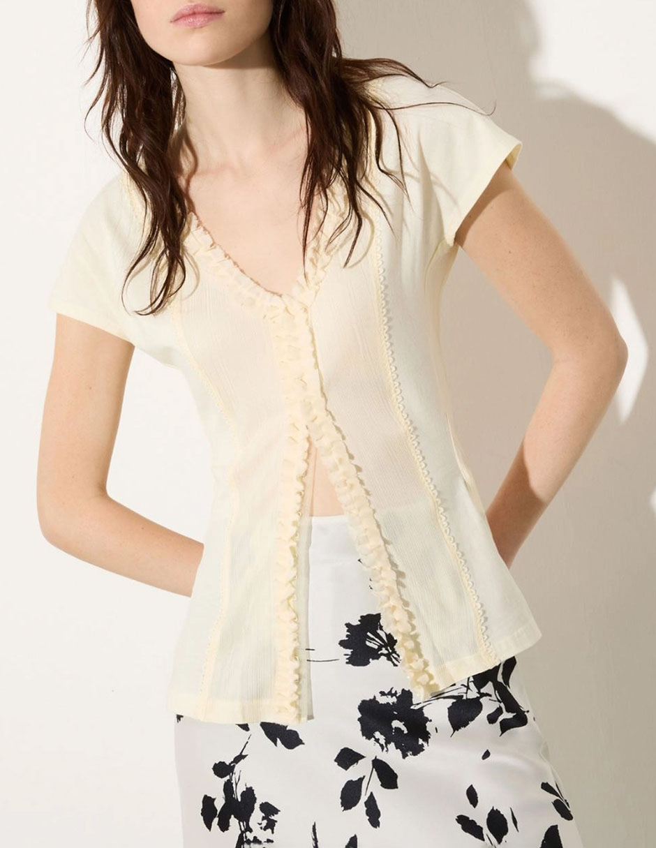 Blusa manga corta para mujer