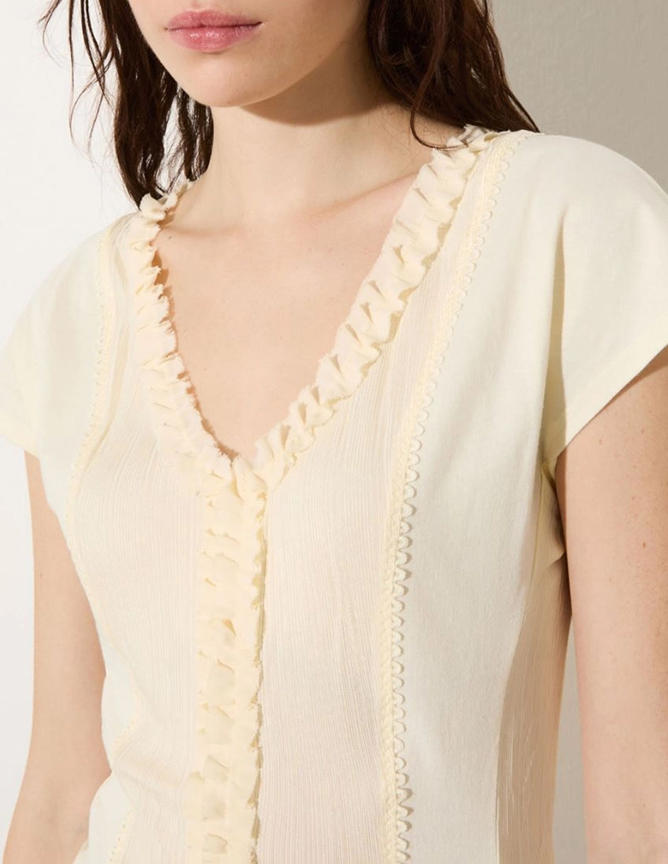 Blusa manga corta para mujer 4