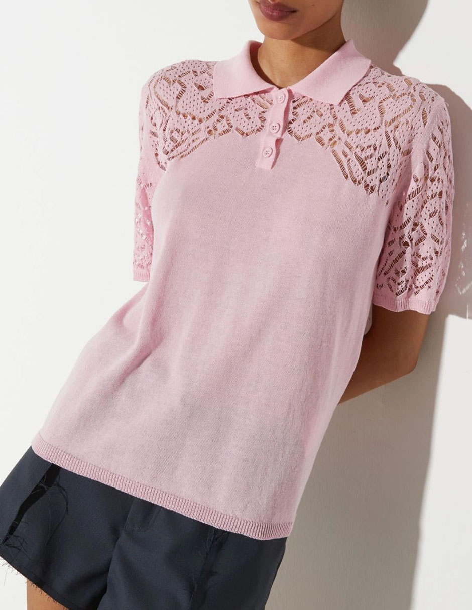 Playera manga corta Max& cuello polo para mujer 2