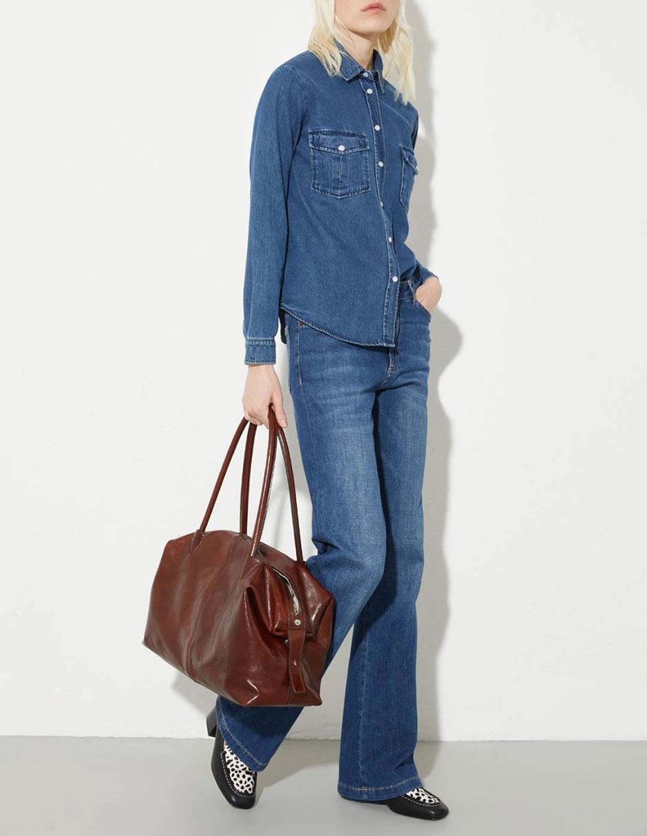 Jeans flare cintura media para mujer 4