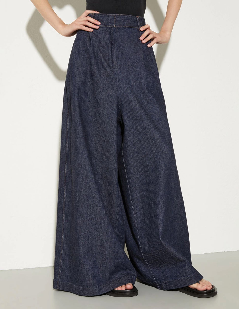Jeans relaxed amplio cintura media para mujer 2