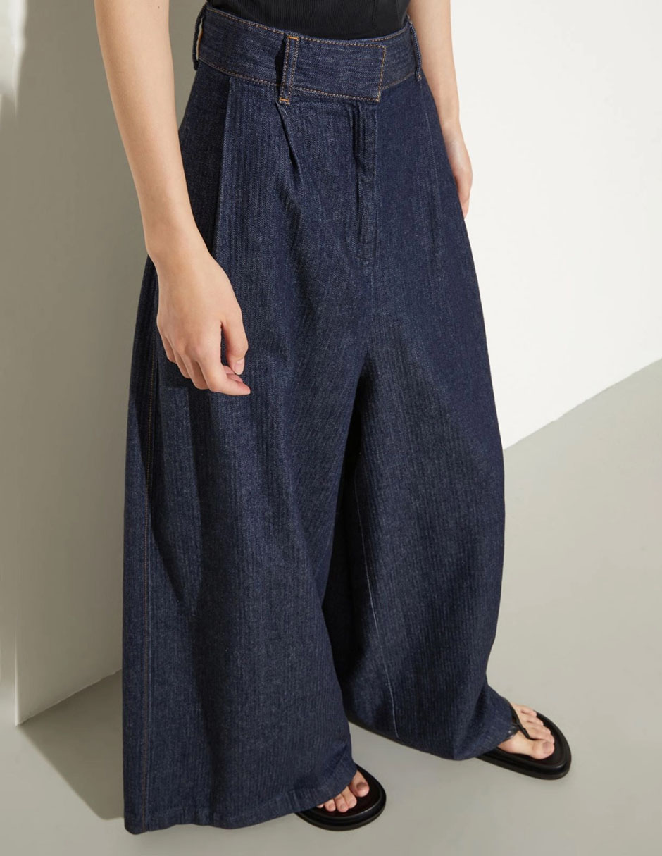 Jeans relaxed amplio cintura media para mujer 4