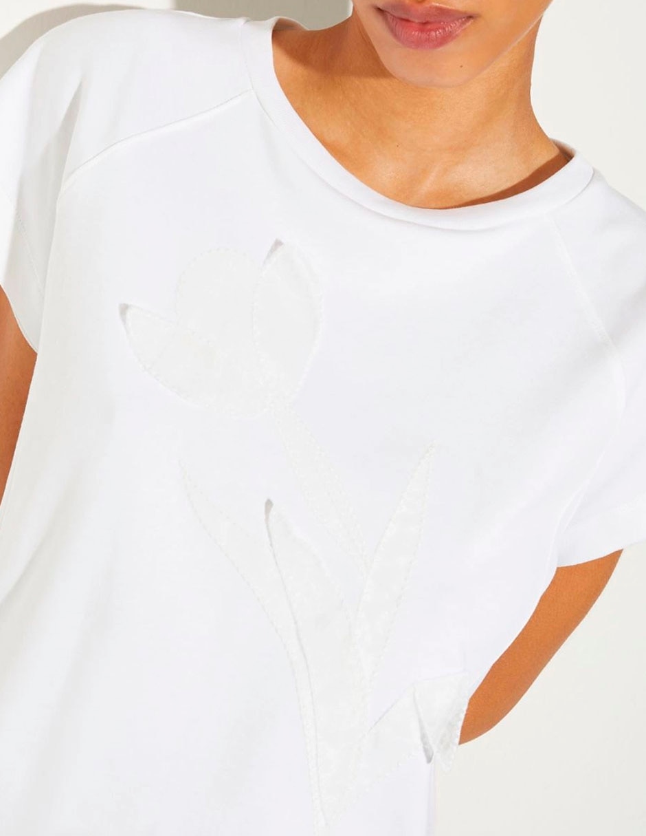 Playera manga corta cuello redondo para mujer 4