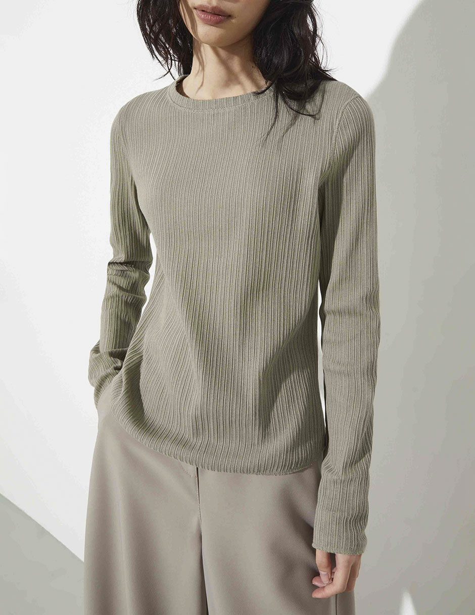 Blusa manga larga Max& cuello redondo para mujer