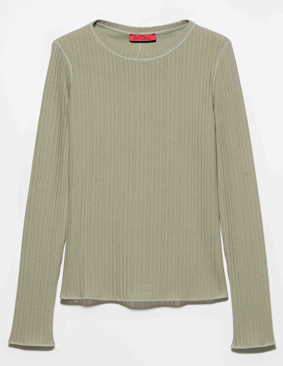 Blusa manga larga Max& cuello redondo para mujer 5
