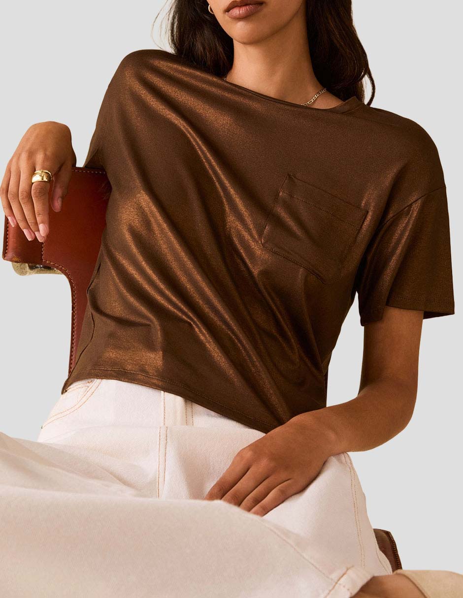 Blusa manga corta para mujer