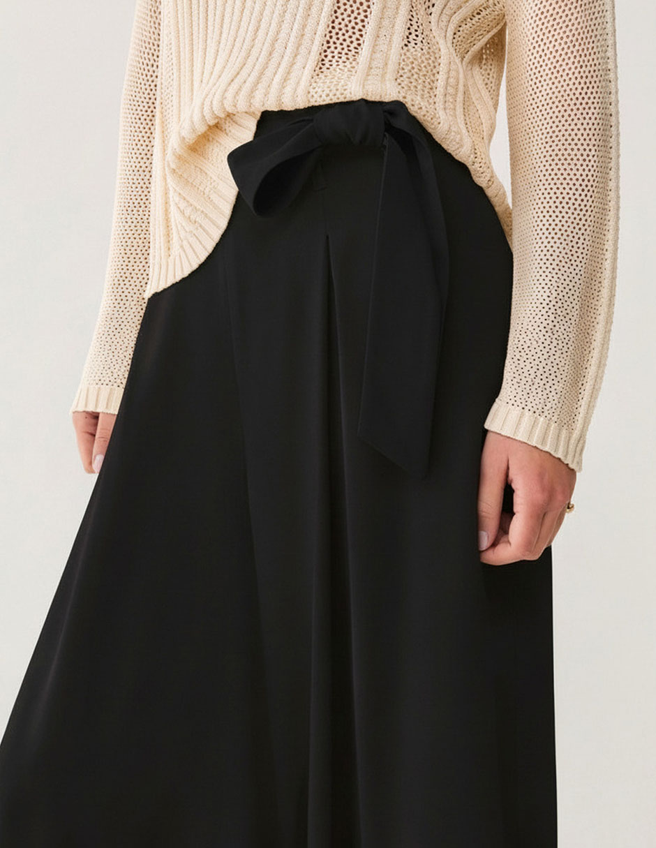 Pantalón plisado wide leg para mujer 3