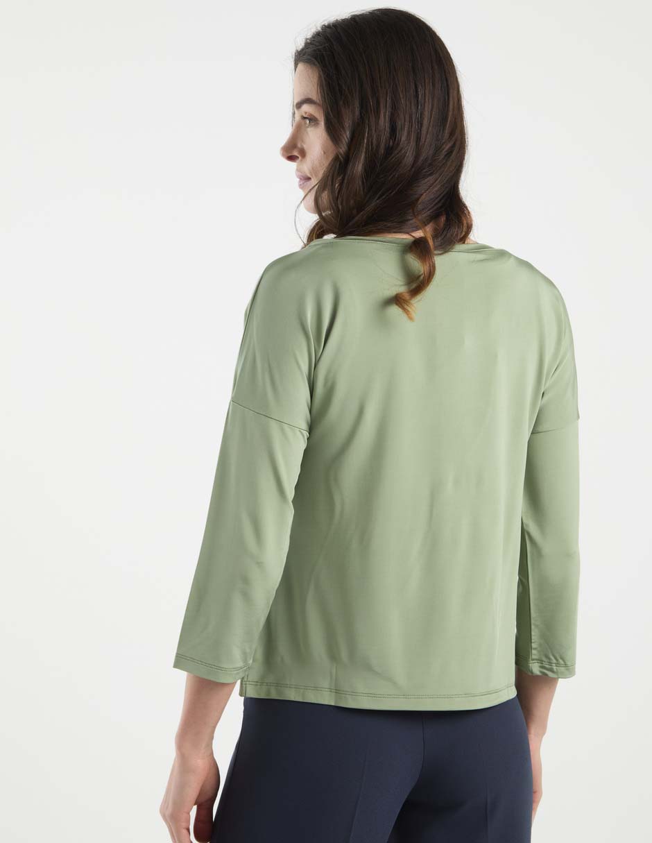 Playera manga 3/4 cuello redondo para mujer 11