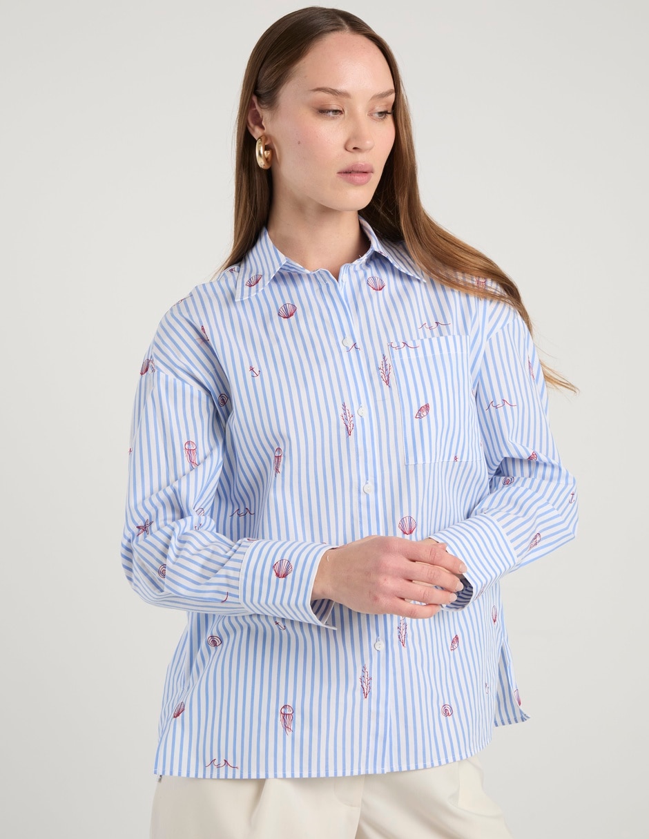 Camisa de algodón manga larga para mujer 2