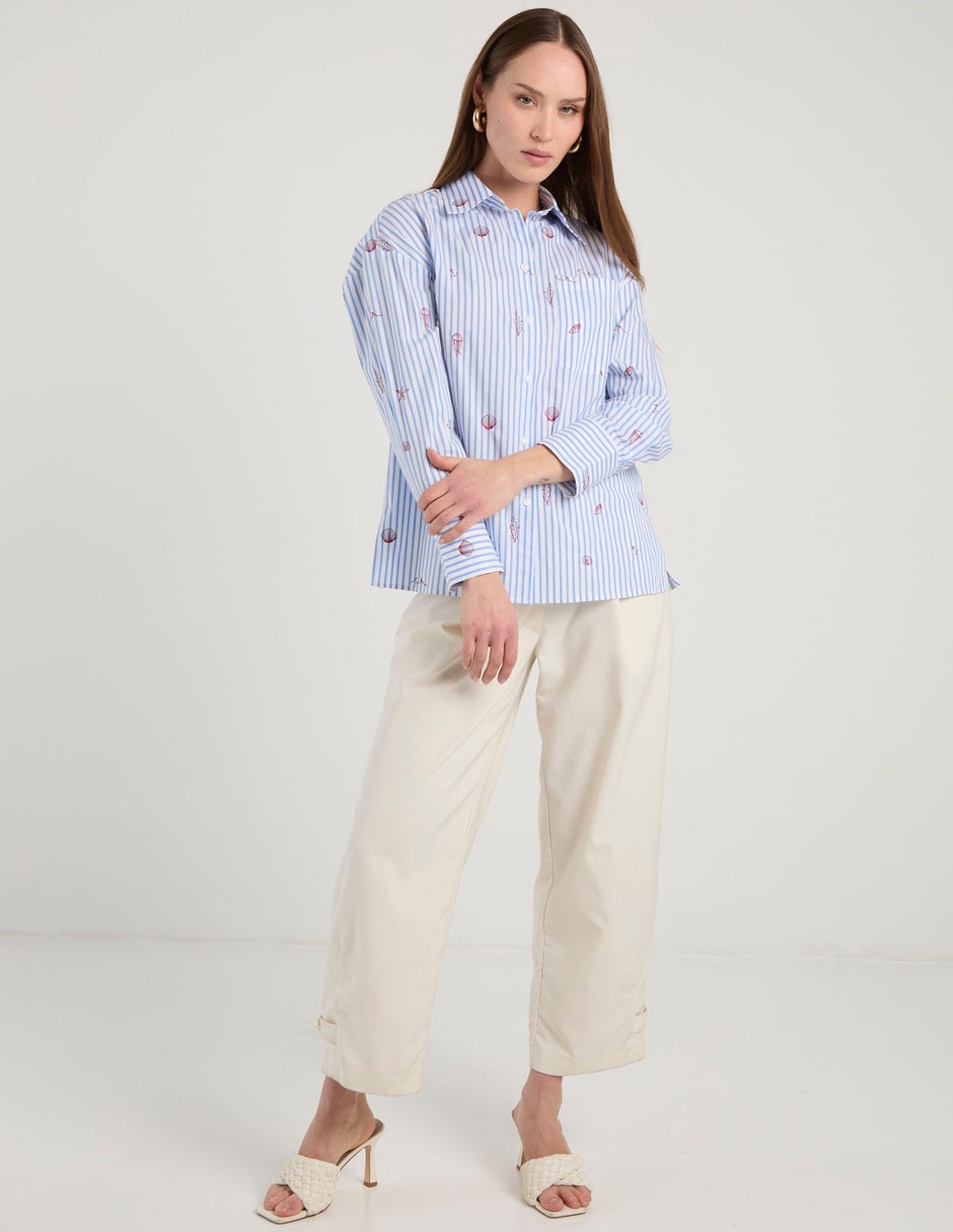 Camisa de algodón manga larga para mujer 3