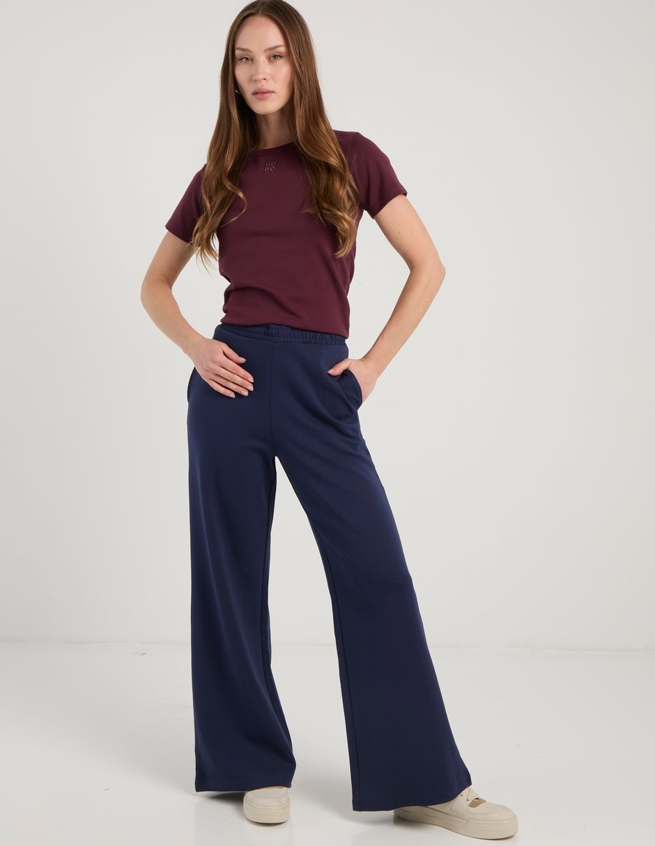 Pants regular con elástico para mujer 2