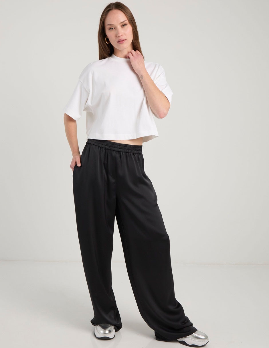 Pants regular con elástico para mujer 2