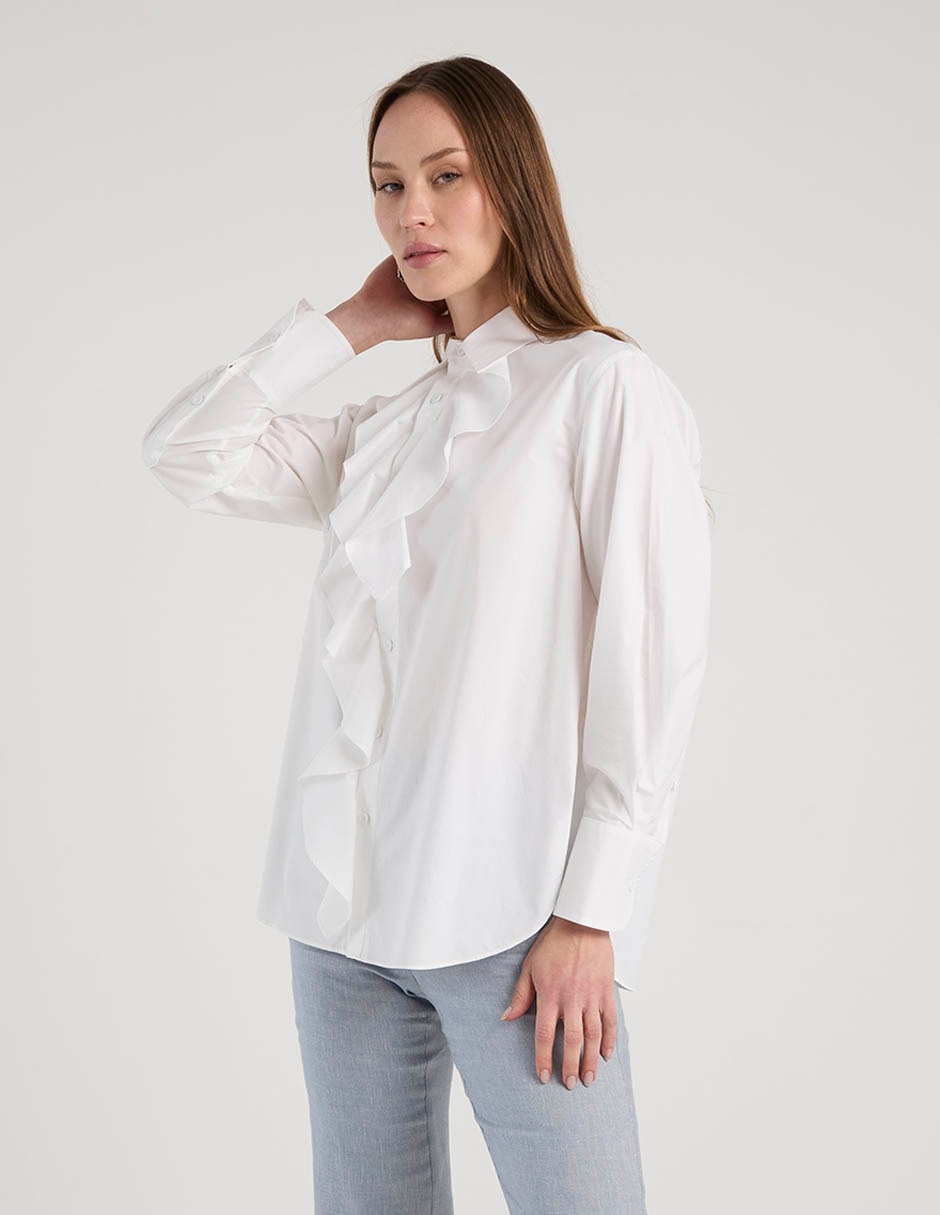 Camisa de algodón manga larga para mujer 7