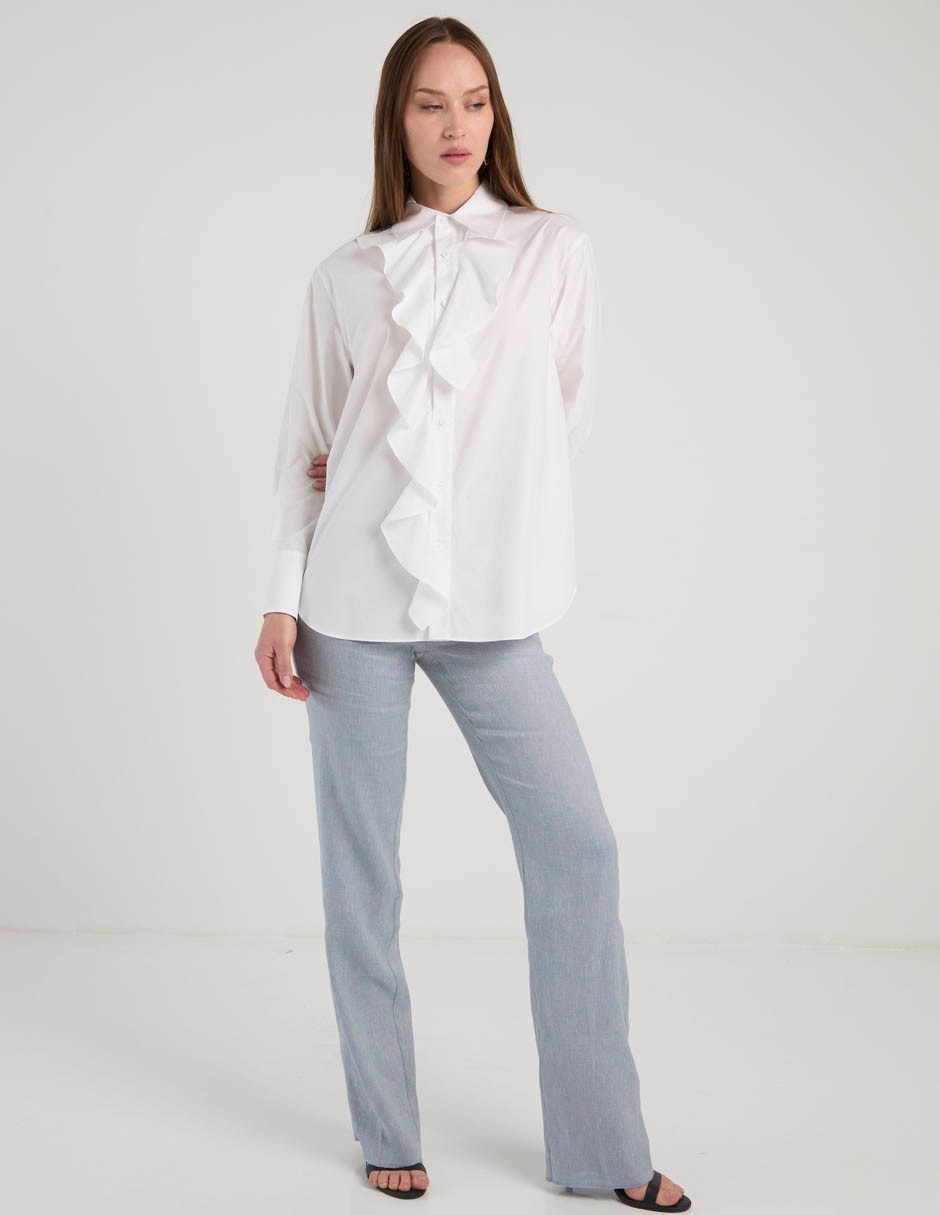 Camisa de algodón manga larga para mujer 8