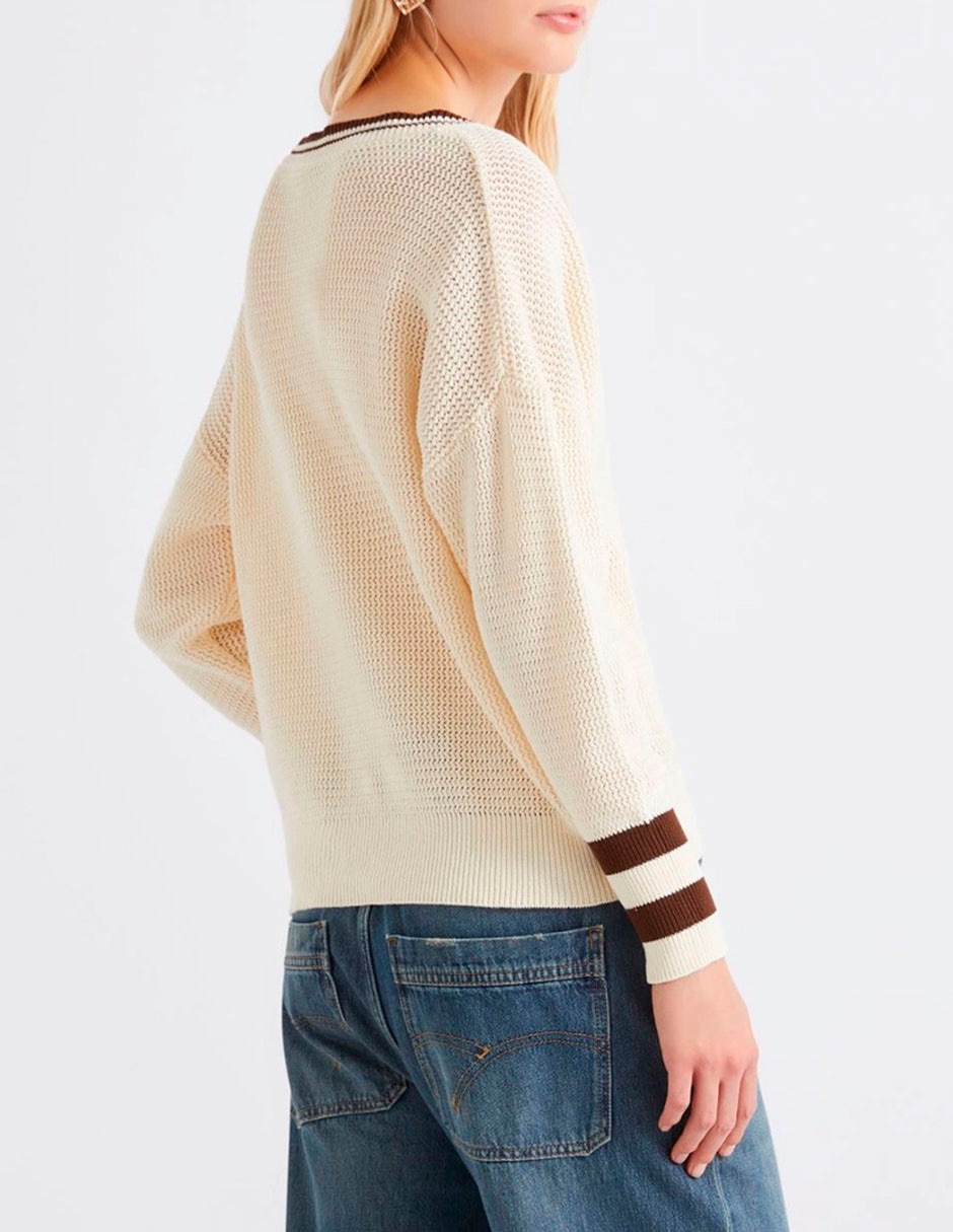 Suéter cuello V para mujer 2