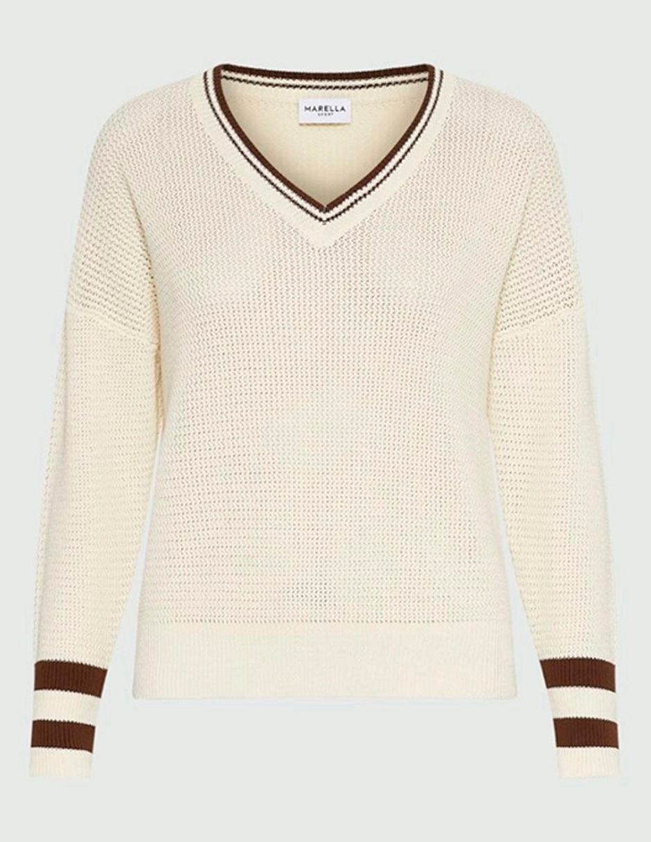 Suéter cuello V para mujer 4
