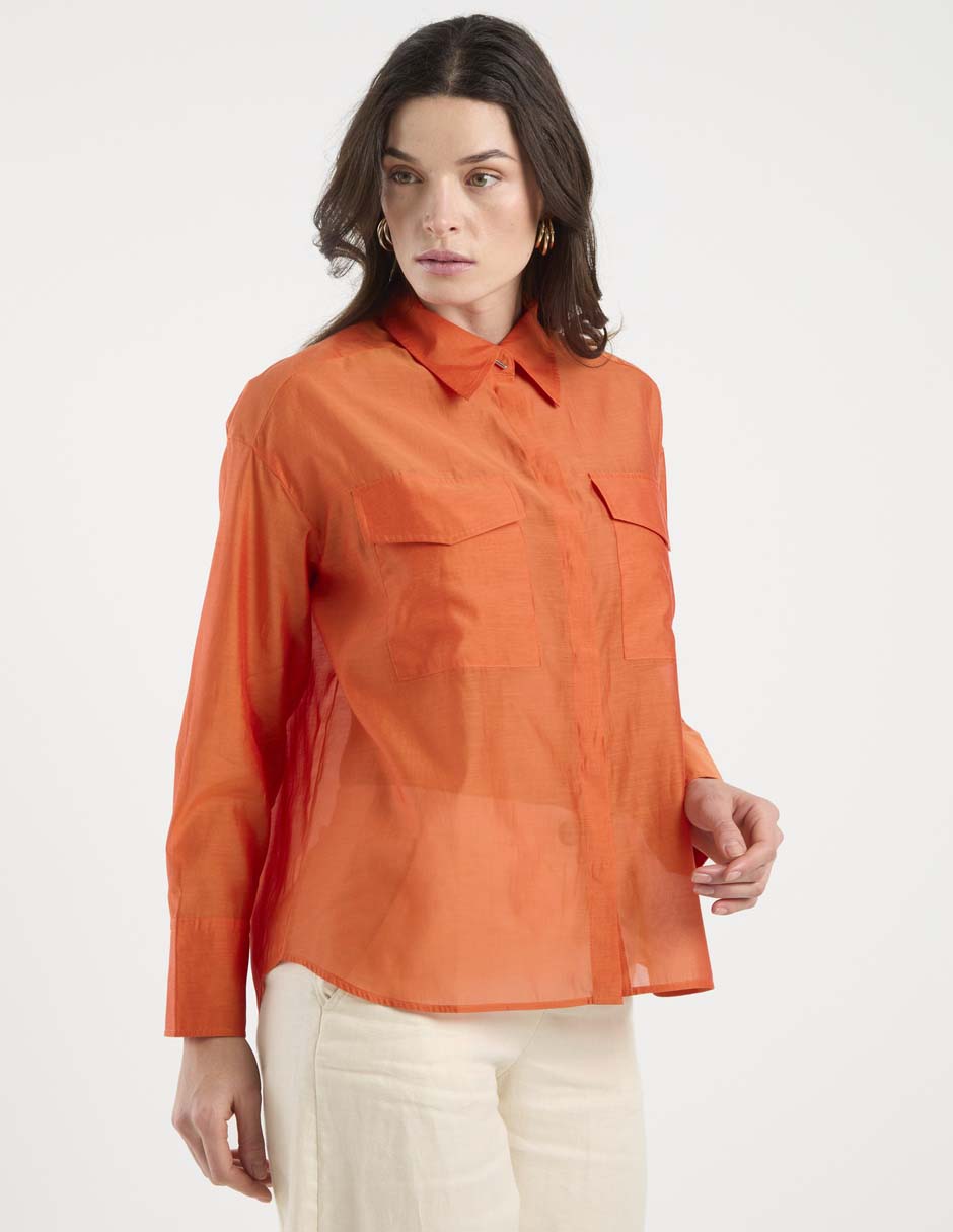 Camisa de algodón manga larga para mujer 2