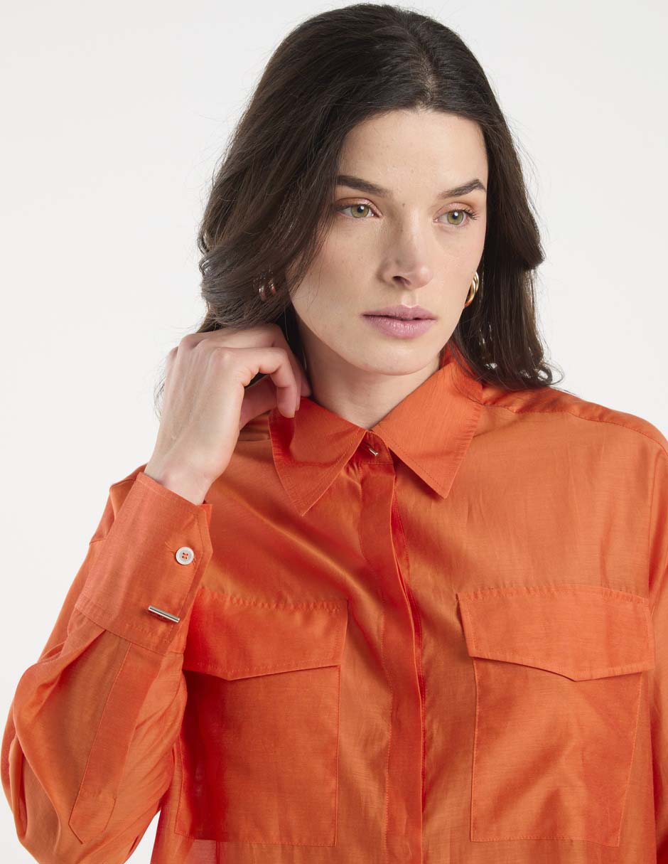 Camisa de algodón manga larga para mujer 4