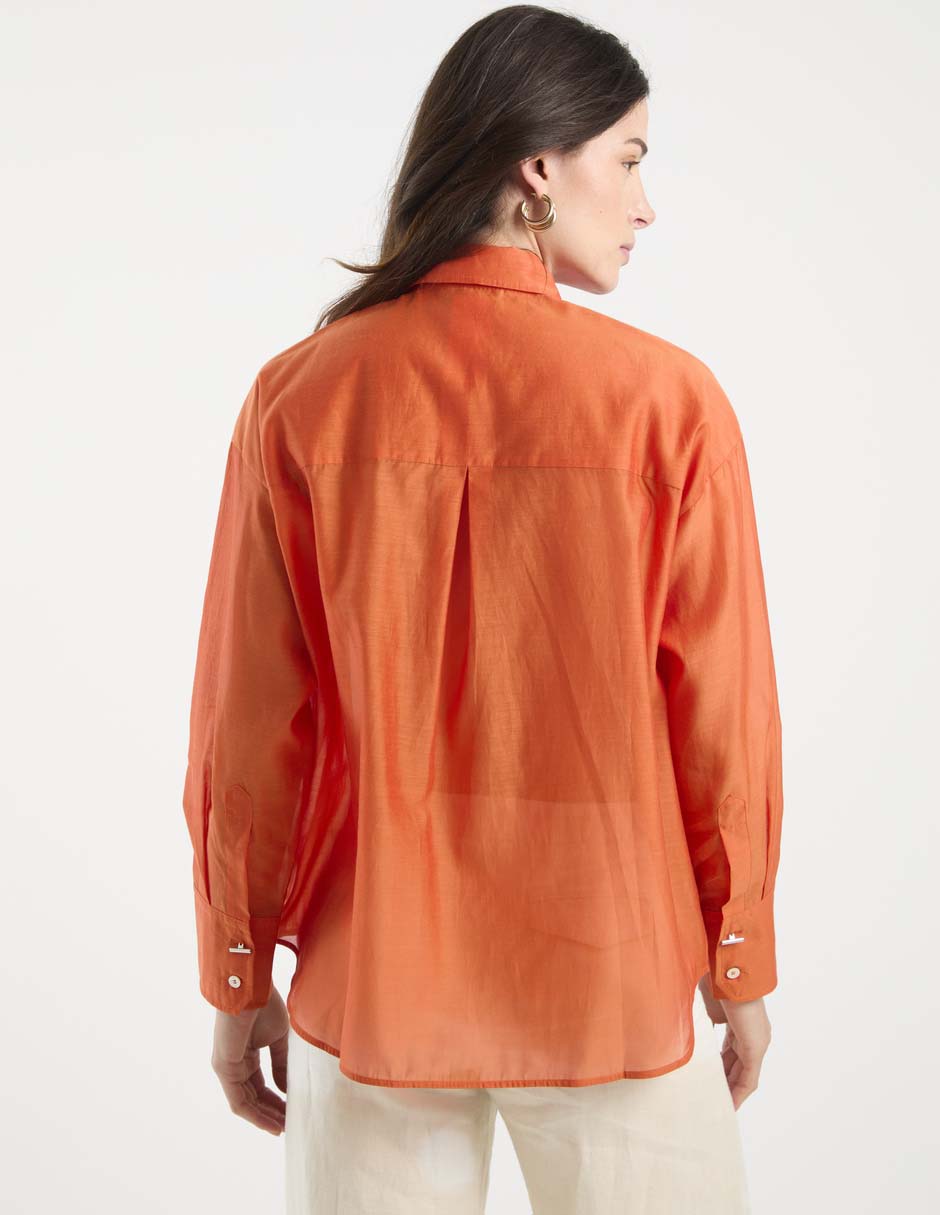 Camisa de algodón manga larga para mujer 6
