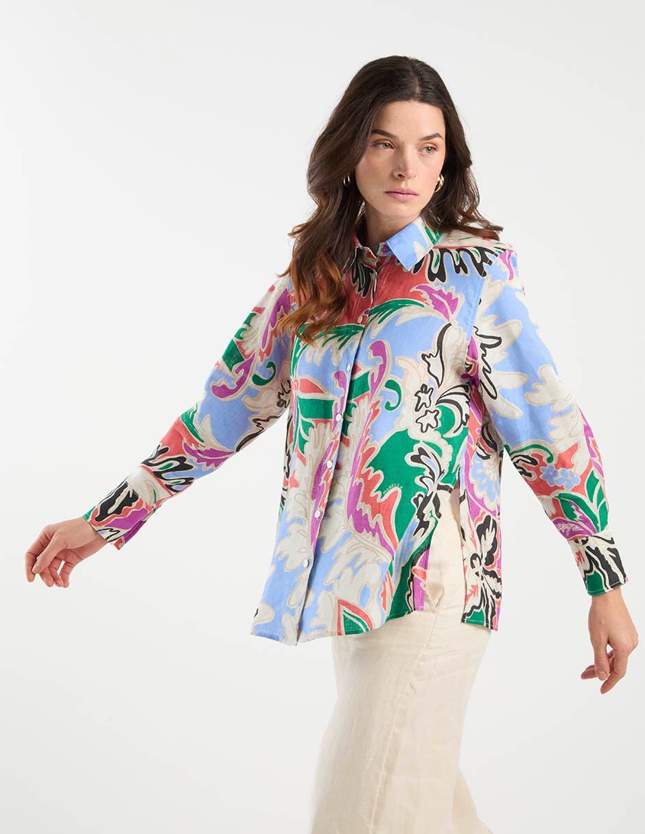 Camisa Marella de algodón manga larga para mujer 2