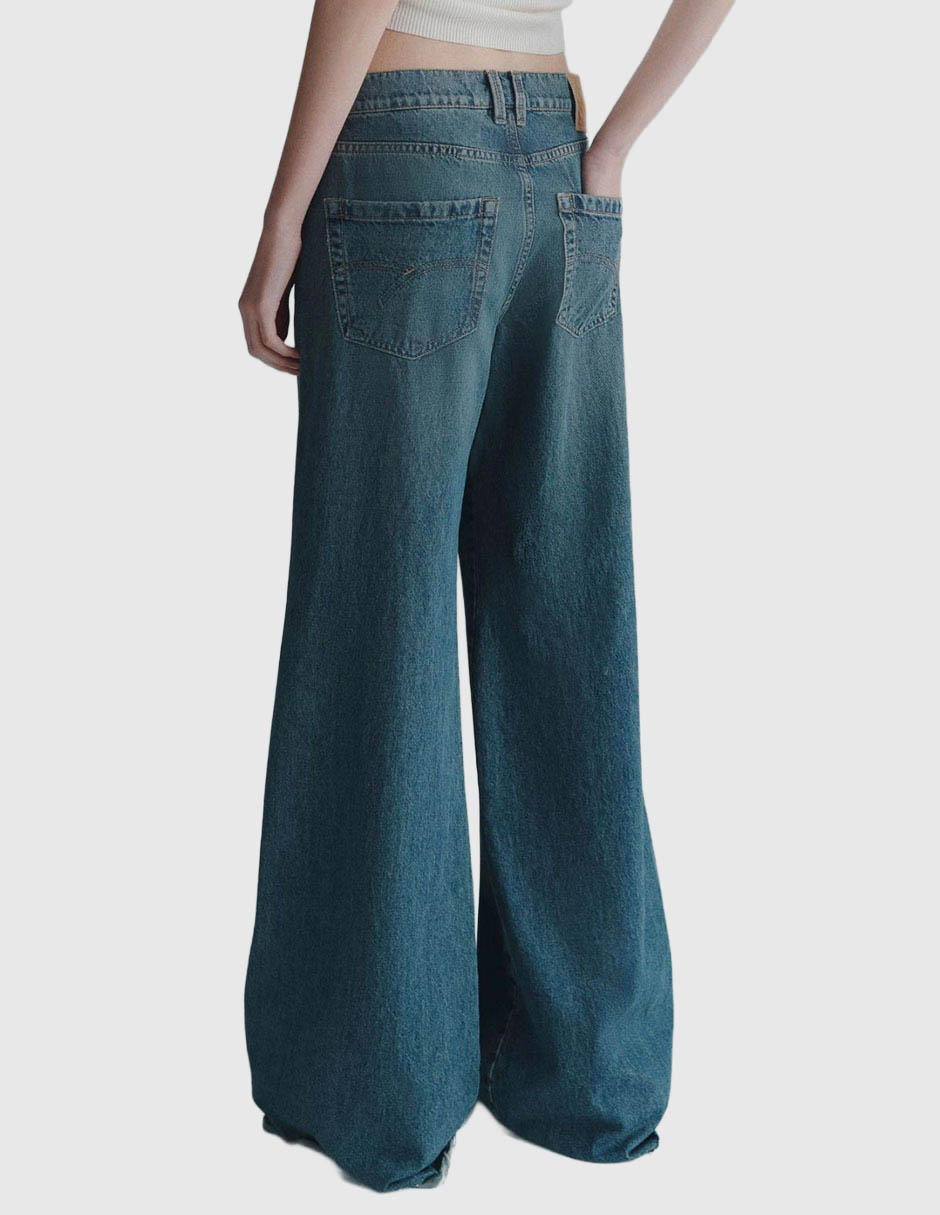 Jeans relaxed wide leg para mujer 2