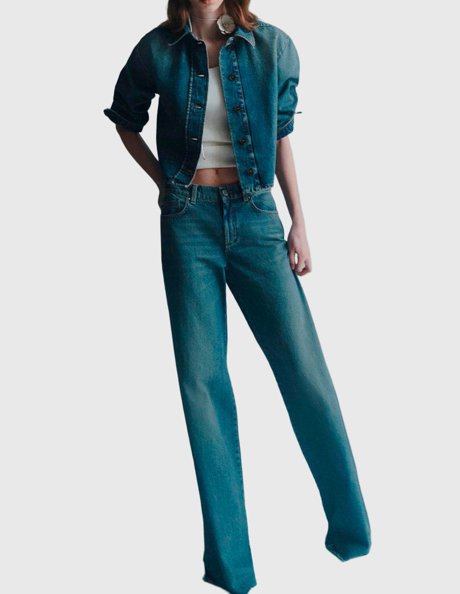Jeans relaxed wide leg para mujer 4