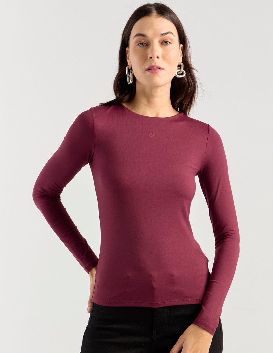 Top cuello redondo