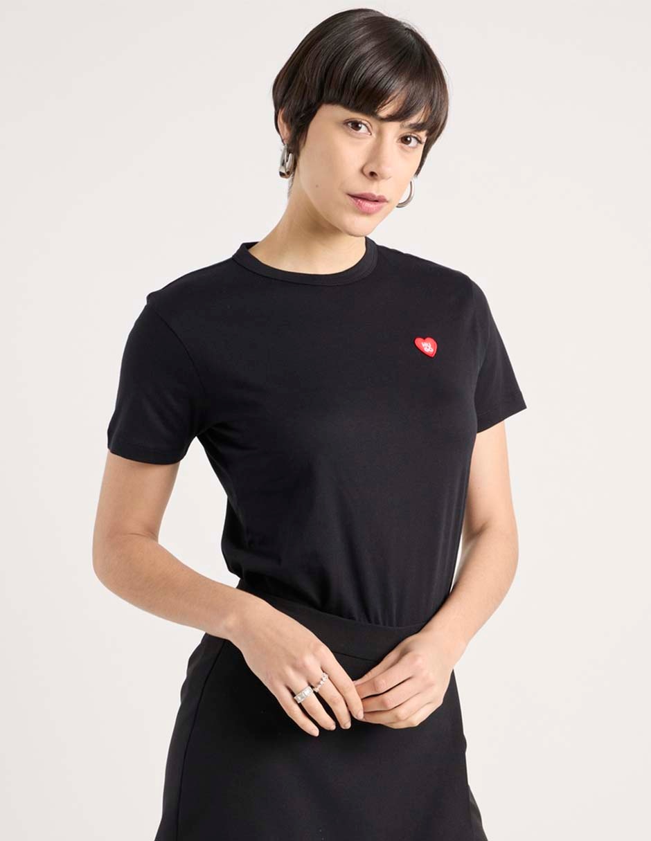 Playera manga corta cuello redondo para mujer