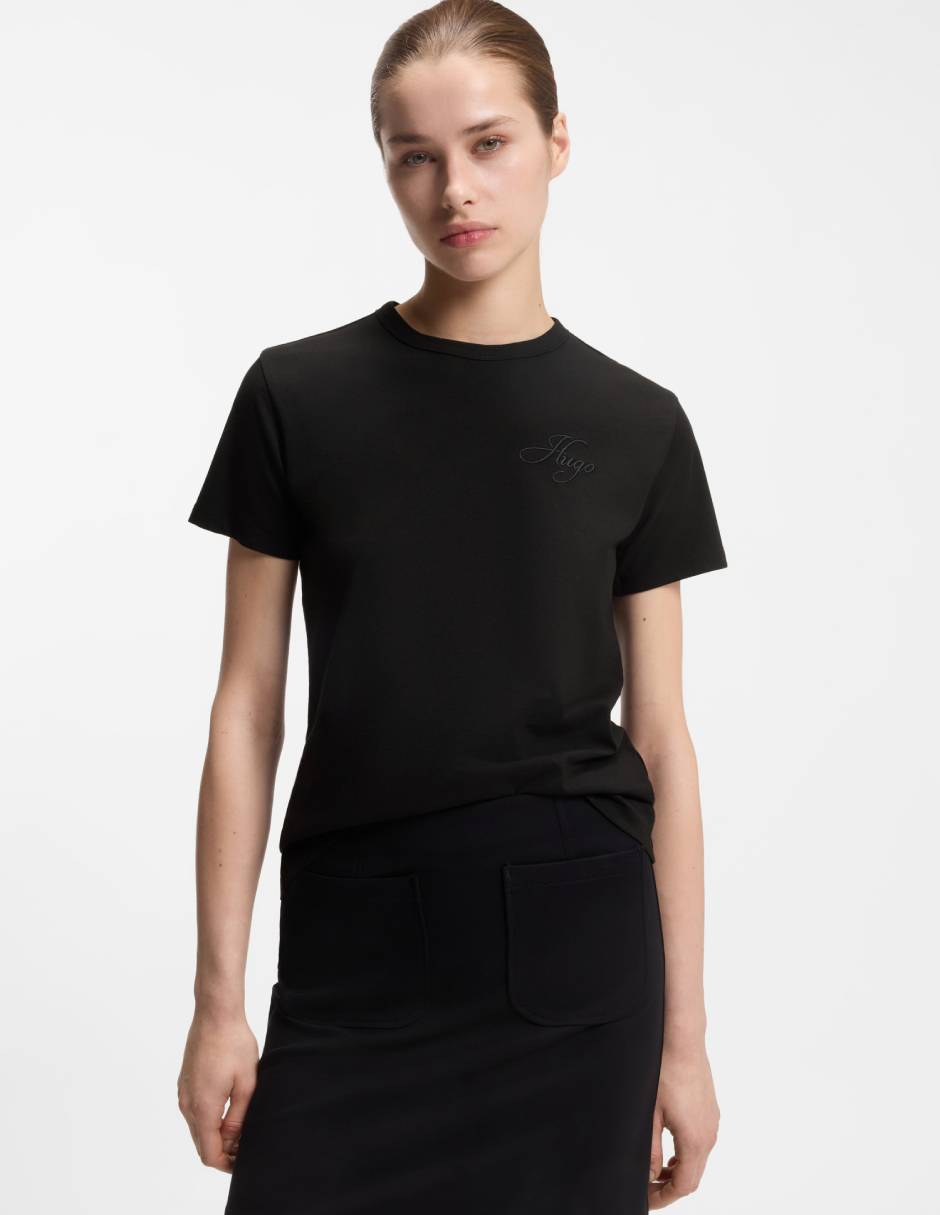 Playera manga corta cuello redondo para mujer